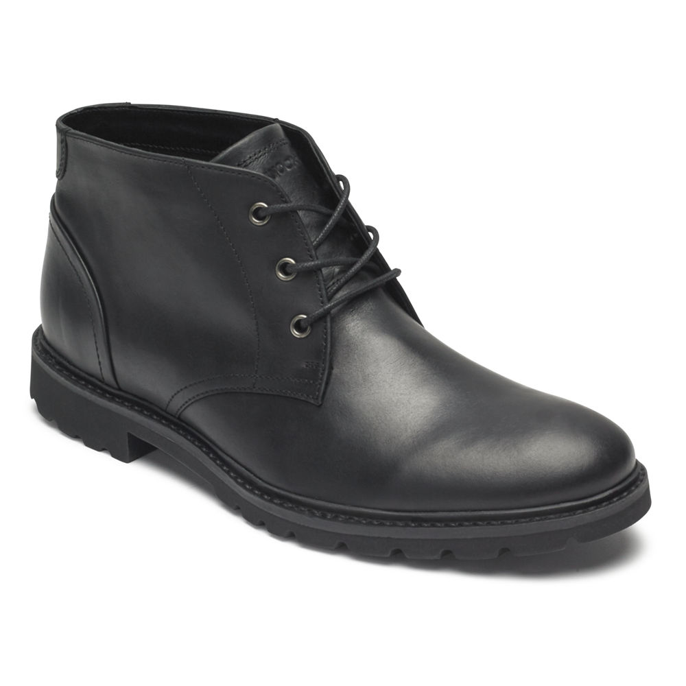 Rockport Boots For Mens Black - Sharp & Ready Chukka - WG7104589